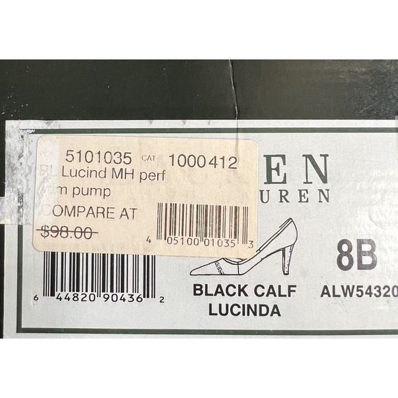 Ralph Lauren Womens Lucinda Pumps 8B Black Leather Classic - Picture 8 of 8